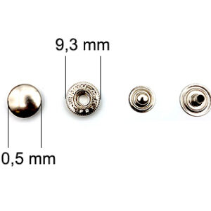 Bouton pression 13mm - Noir - Accessoire maroquinerie - Cuir en Stock